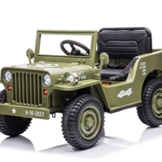 JEEP MILITAR, , 12V, VERDE-MEDIO, 4 MOTORES, LE-JH-103, RC, ASIENTO PIEL, RUEDAS GOMA - LE14975